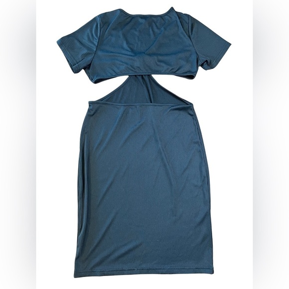 SHEIN Black Plunging Neck Cut Out Bodycon Dress Size Large - Picture 6 of 10